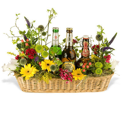 Herrengedeck - Bier + Blumen  von Fleurop auf blumen.de