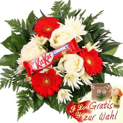 Schoko-KitKat-Strauß von Blumenfee auf blumen.de