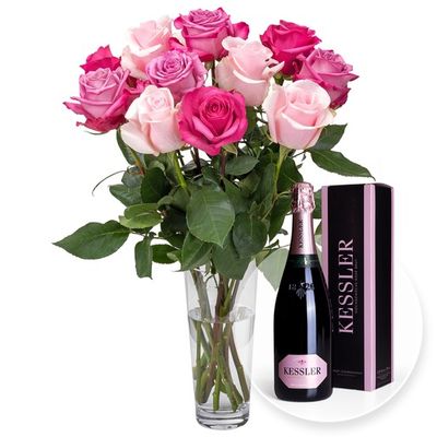 10 Premium-Ecuador-Rosen in Rosa-Pink  von Valentins auf blumen.de