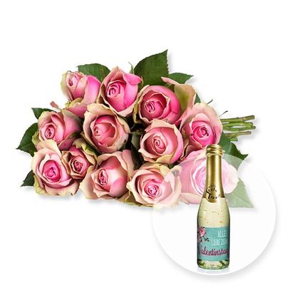 12 rosafarbene Rosen  von Valentins auf blumen.de