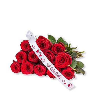 12 rote Fairtrade-Rosen  von Valentins auf blumen.de