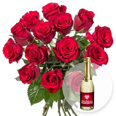 14 rote Rosen  von Valentins auf blumen.de
