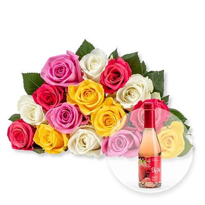 15 bunte Fairtrade-Rosen  von Valentins auf blumen.de