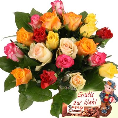 20 Bunte Rosen von Blumenfee auf blumen.de
