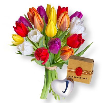 20 bunte Tulpen von Valentins auf blumen.de