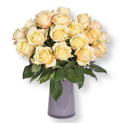 20 cremefarbene Rosen von Valentins auf blumen.de