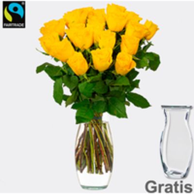 20 gelbe FAIRTRADE Rosen  von FloraPrima auf blumen.de
