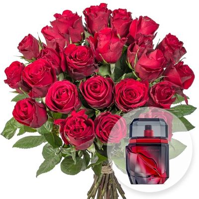 23 rote Rosen  von Valentins auf blumen.de