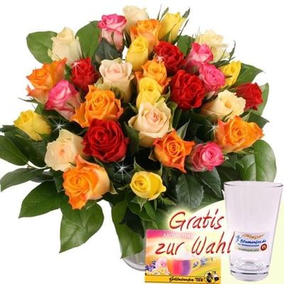 30 Bunte Rosen von Blumenfee auf blumen.de
