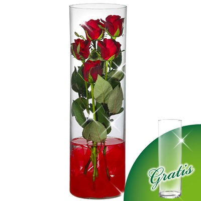 5 Rosen in Glasvase von FloraPrima auf blumen.de