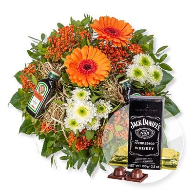 Männerfreude und Jack-Daniels-Schokolade von Valentins auf blumen.de