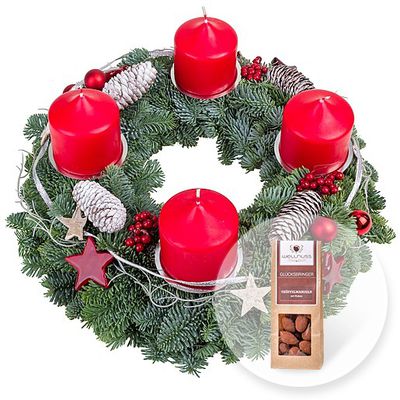 Adventskranz Advent, Advent und Trüffelmandeln von Valentins auf blumen.de