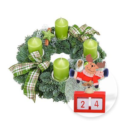 Adventskranz Oh du Fröhliche und Xmas-Countdown von Valentins auf blumen.de