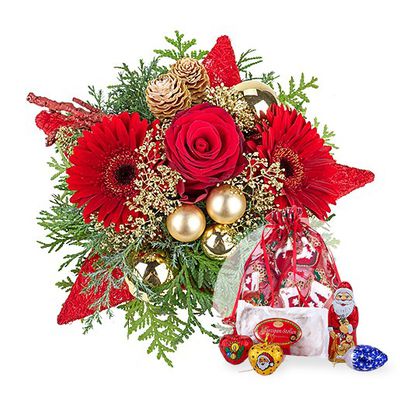 Adventsstern und Nikolaus-Säckchen von Valentins auf blumen.de