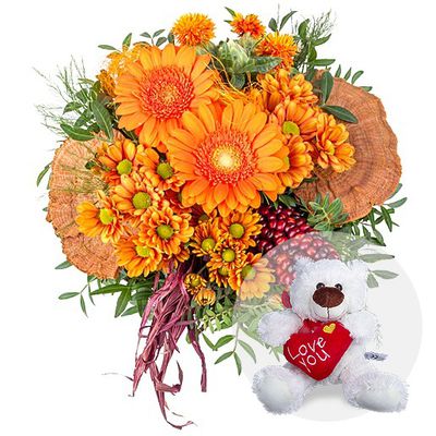 Amber und Love-Teddy von Valentins auf blumen.de