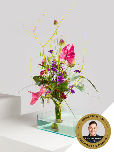 Anthurien, Nelken und Allium von Fleurop auf blumen.de