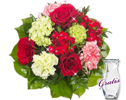 Blumenstrauß Ballade mit Vase von 1-2-3Blumenversand.de auf blumen.de