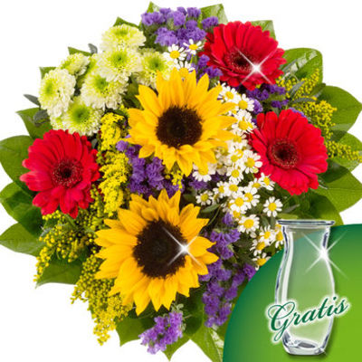 Blumenstrauß Blütenfee mit Vase und Lindt Pralinés von FloraPrima auf blumen.de
