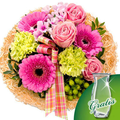 Blumenstrauß Blütenkuss mit Vase von FloraPrima auf blumen.de
