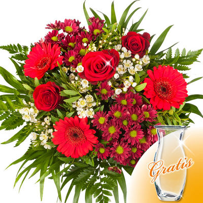 Blumenstrauß Erntezauber mit Vase von FloraPrima auf blumen.de