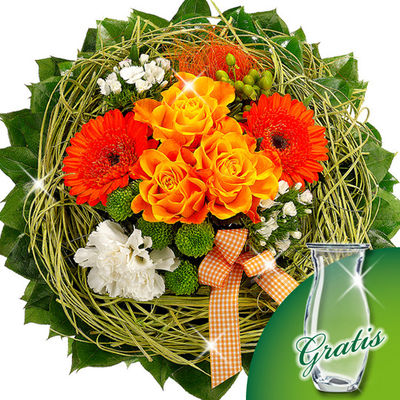 Blumenstrauß Frühlingsbote mit Vase von FloraPrima auf blumen.de