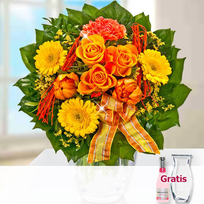 Blumenstrauß in Orange und Gelb von 1-2-3Blumenversand.de auf blumen.de