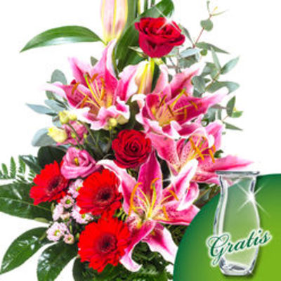 Blumenstrauß Majestic mit Vase von FloraPrima auf blumen.de
