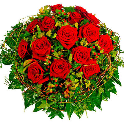 Blumenstrauß mit roten Rosen von FloraPrima auf blumen.de