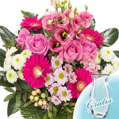 Blumenstrauß Rosa Sommer  von FloraPrima auf blumen.de