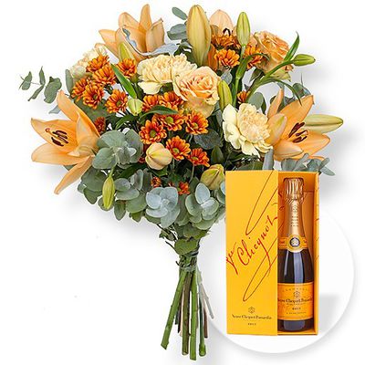 Elfentraum und Champagner Veuve Clicquot von Valentins auf blumen.de