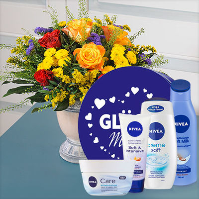 Geburtstagsglück mit Nivea Wohlfühlset  von Blume2000.de auf blumen.de