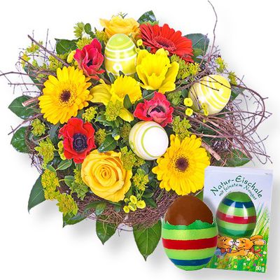Happy Easter und Nougat-Ei von Valentins auf blumen.de