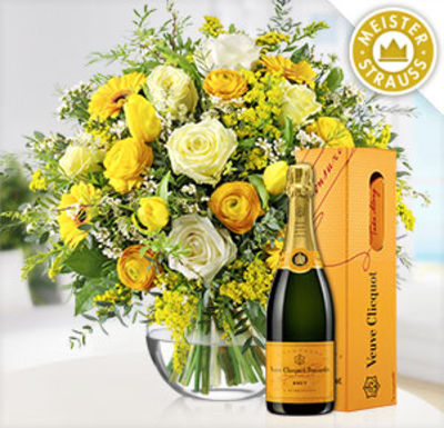 Himmelsgold mit Veuve Cliquot von Blume2000.de auf blumen.de