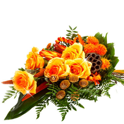 Liegestrauß in Orange von FloraPrima auf blumen.de