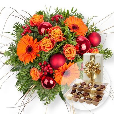 Magic Moments Premium und Belgische Pralinen von Valentins auf blumen.de