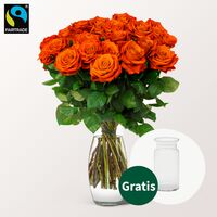 Orange FAIRTRADE Rosen  von FloraPrima auf blumen.de