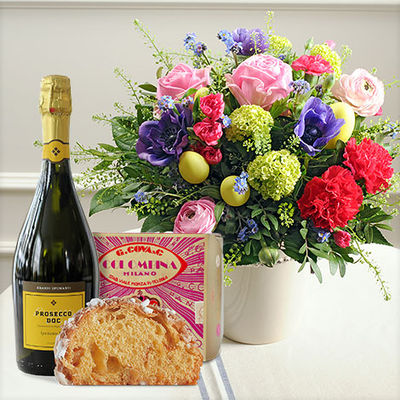 Osterfest mit Osterhefekuchen und Prosecco Spumante von Blume2000.de auf blumen.de