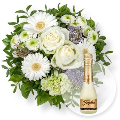 Petit Blanc und Champagner Veuve Clicquot  von Valentins auf blumen.de