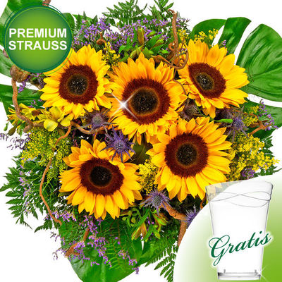 Premiumstrauß Berlin mit Vase von FloraPrima auf blumen.de