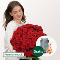 Premiumstrauß mit Rosen von FloraPrima auf blumen.de