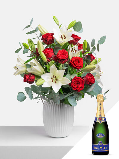 Rosen und weiße Lilien  von Fleurop auf blumen.de