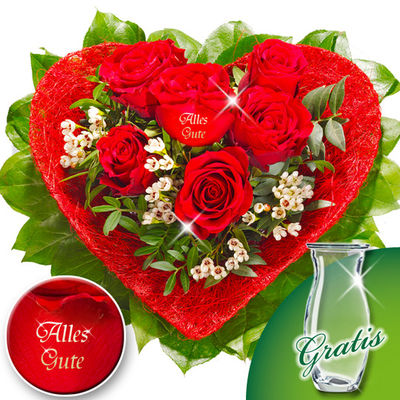 Rosenherz Alles Gute von FloraPrima auf blumen.de