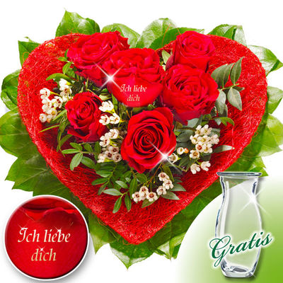 Rosenherz Ich liebe Dich von FloraPrima auf blumen.de