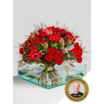 rote Anemonen und Rosen von Fleurop auf blumen.de