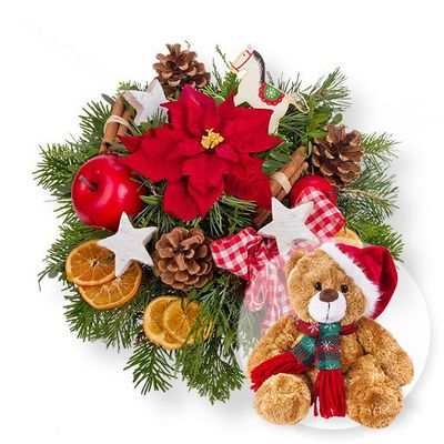 Vorfreude und Weihnachts-Teddy von Valentins auf blumen.de