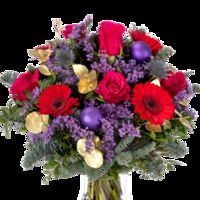 Weihnachtsstrauß in Rot und Lila von FloraPrima auf blumen.de