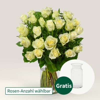 Weißer Rosenstrauß  von FloraPrima auf blumen.de
