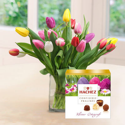 20 schöne Tulpen mit süßem Ostergruß von Blume2000.de auf blumen.de